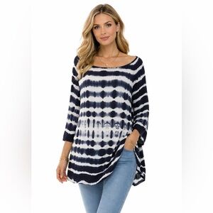 Johnny Was Pete & Greta Baillon Tunic Tie Dye Flare Sleeves Very Oversized Sz S